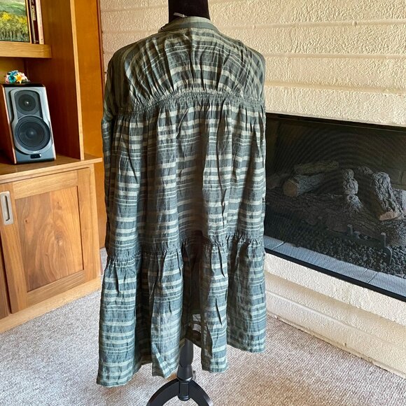 NWT Anthropologie Long-Sleeve Zip-Front Mini Dress XS/Oversized - Picture 8 of 10